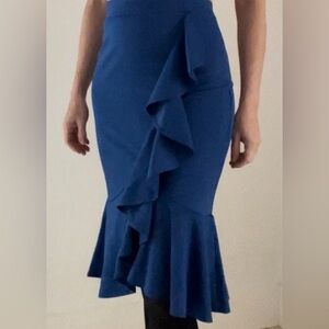 Royal Blue Latin Ballroom Dance Mermaid Skirt for Party or Performance